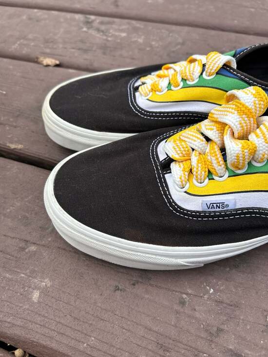 Vans Authentic Refract Rainbow Stripe Low Top Skate Shoes - Picture 4 of 8